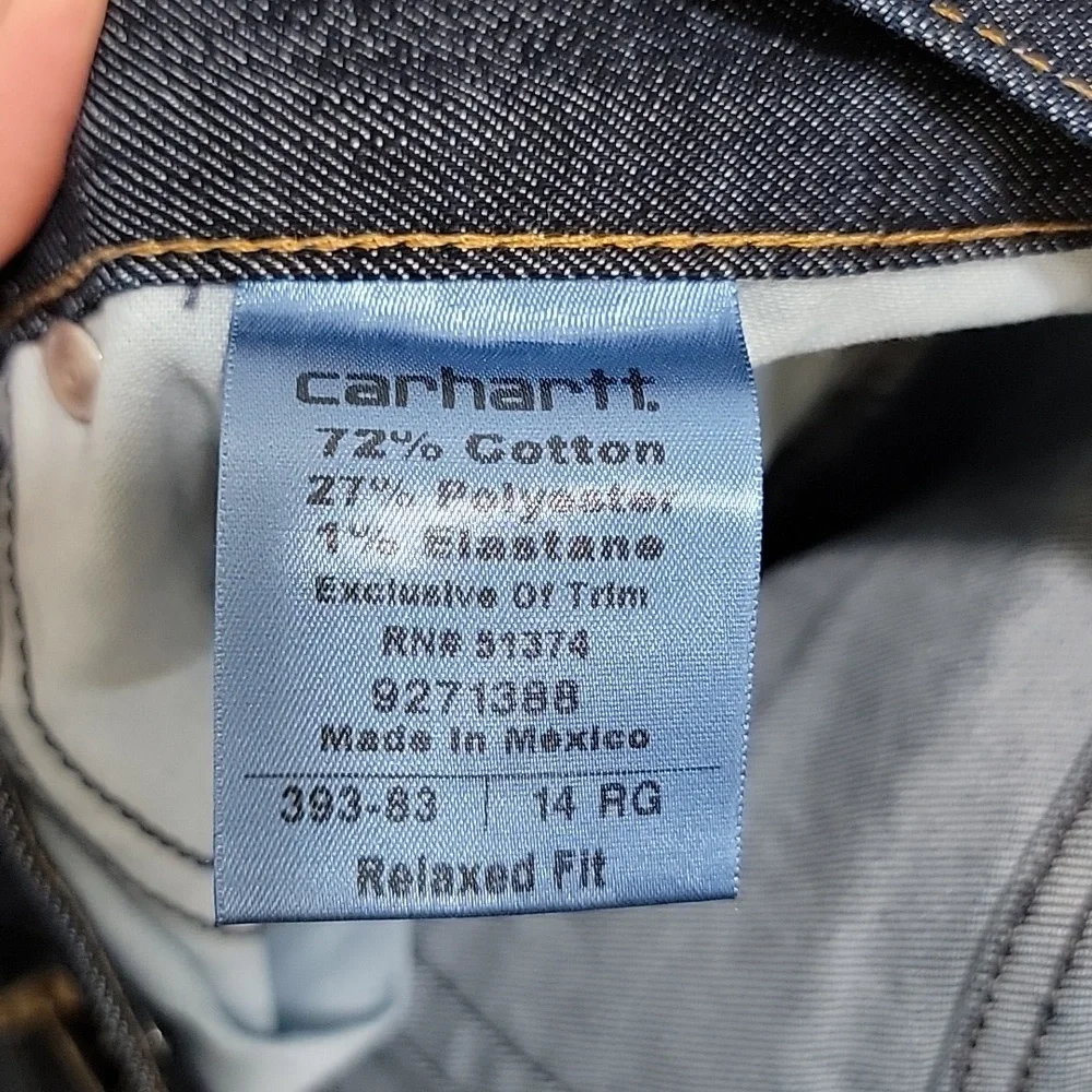 Carhartt Relaxed Fit Dark Blue Denim Jeans Size14 NWT - Picture 3 of 9